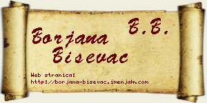 Borjana Biševac vizit kartica